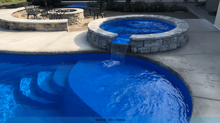 Xtreme-Pool-Builders-Round-spa-with-spillover-fiberglass-pool